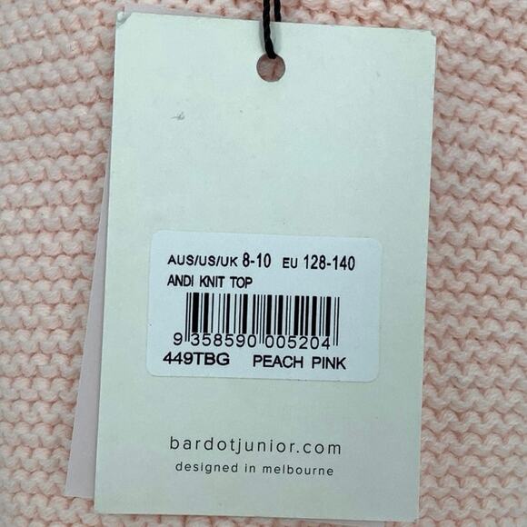 Bardot Junior Size 8-10 Peach Pink Andi Knit Top Halter Neck Tie Back O4-5 - Picture 8 of 10